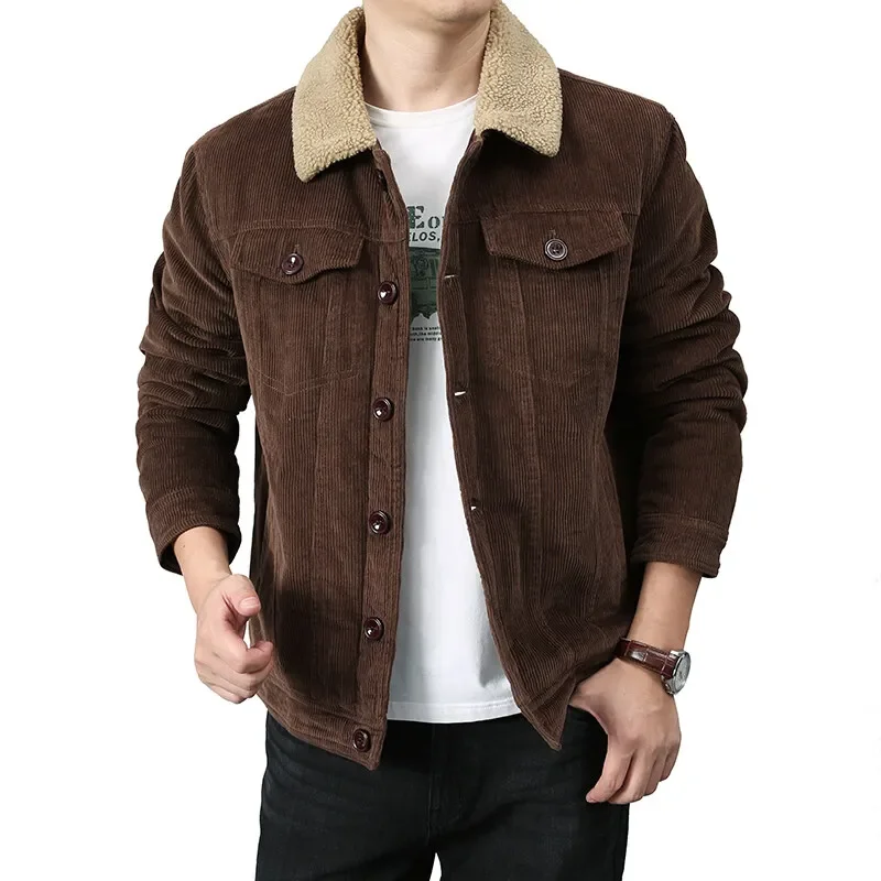 Winproof Coat Men's Cotton Jacket Loose Parka Winter Jacket Fashion Parkas Casual Plush Outfit Warm Padded Corduroy Short Jacket