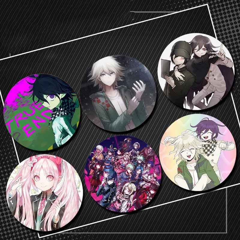 Anime Game Danganronpa V3 Dangan Ronpa Button Pin Momota Harukawa Hinata Kokichi Oma Kaito Maki Nagito Badge Bag Decor Brooch 