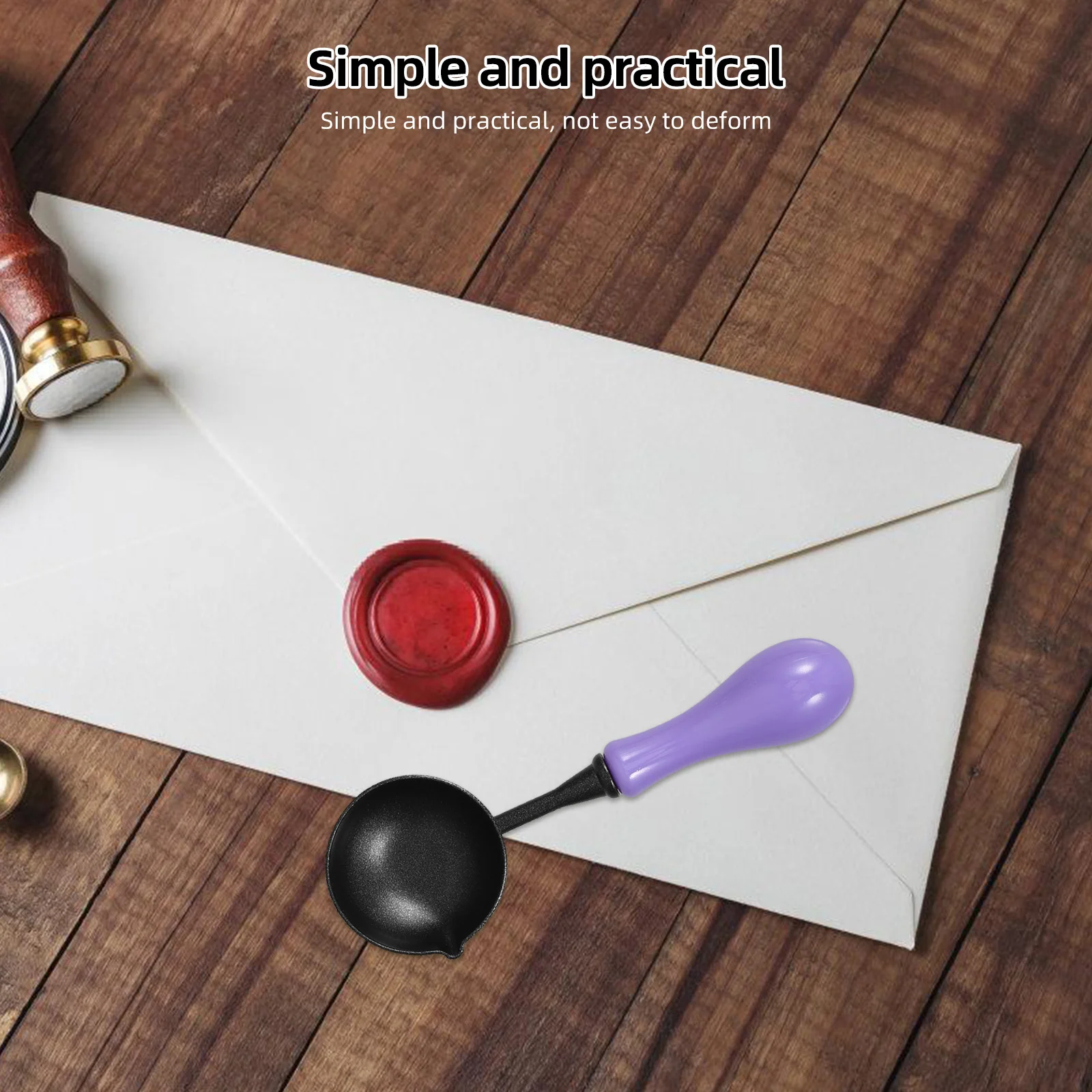 ملعقة ختم شمع محمولة غير لاصقة، تصميم مريح لسهولة التنظيف والتحكم الدقيق، مثالية لدليل الأظرف اليدوية