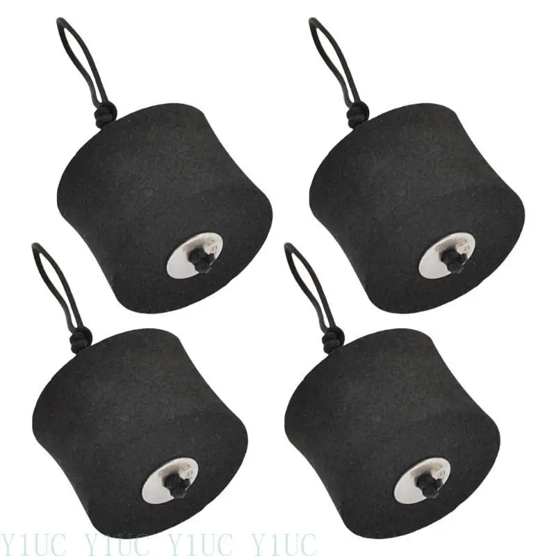 

Y1UC Pack of 4 Universal High Elasticity EVA Kayak Scupper Stopper Plugs Set, Canoes Drain Hole Stopper Bung with Pull String