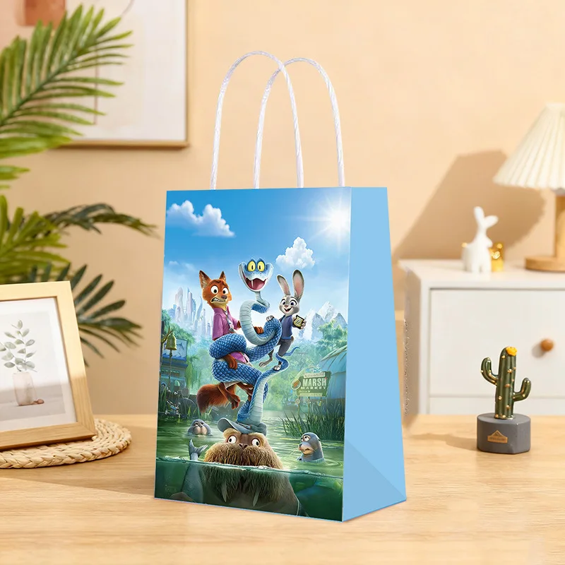 12 قطعة ل Zootopia 2 تخزين أكياس الهدايا أكياس الورق أكياس الغذاء الوفرة صناديق القلي الفرنسية صناديق أجهزة الكمبيوتر المحمولة هدايا عيد الميلاد