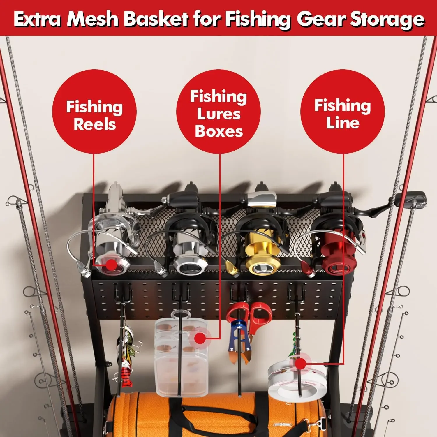 Amazon removable fishing rod storage rack multi-layer fishing gear rack warehouse tool thickened anti-dumping fishing rod rack