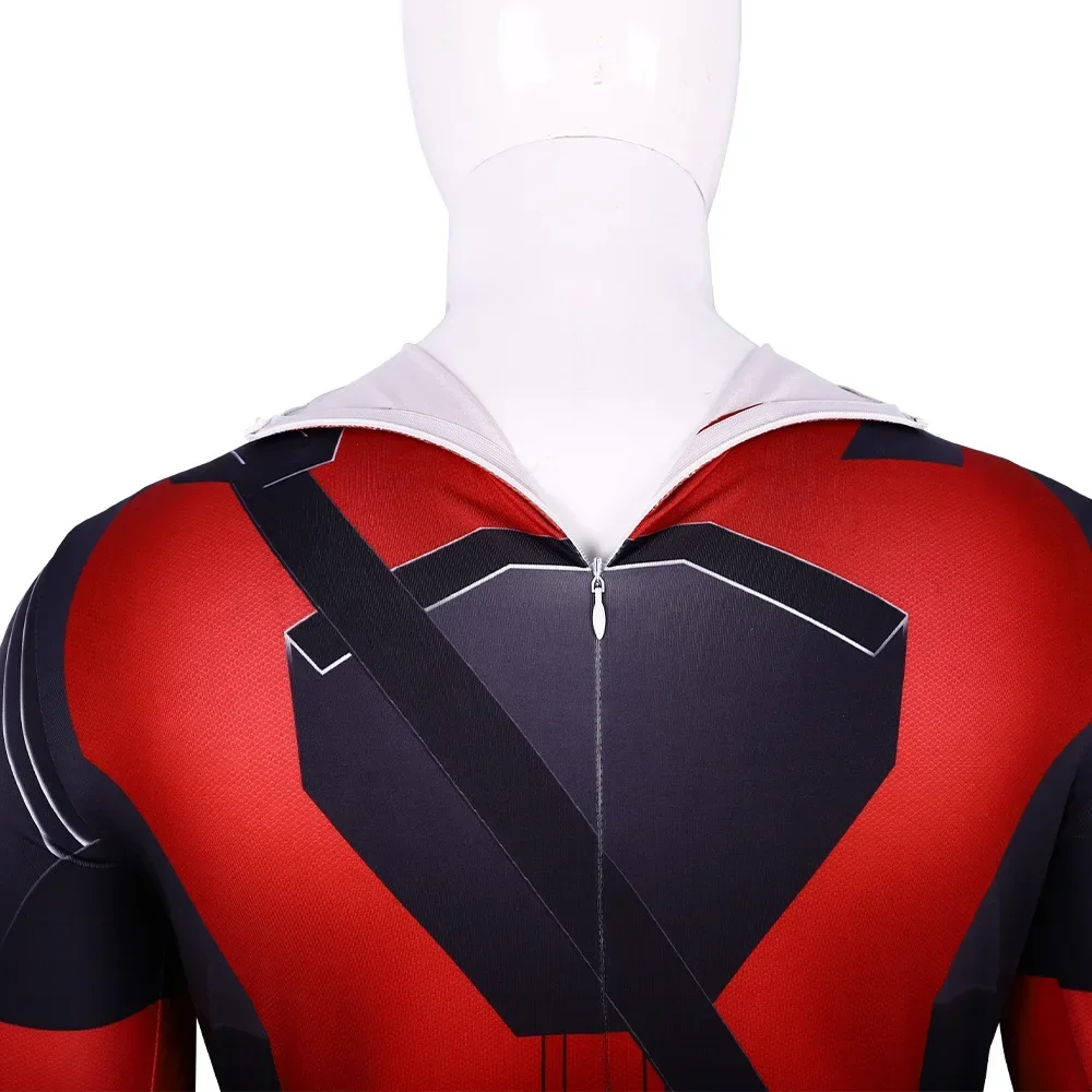 Children Deadpool Jumpsuit Cosplay Costume with Mask Suit Superhero 3D Printing Bodysuit for Aldult Kids Halloween Carnival Gift