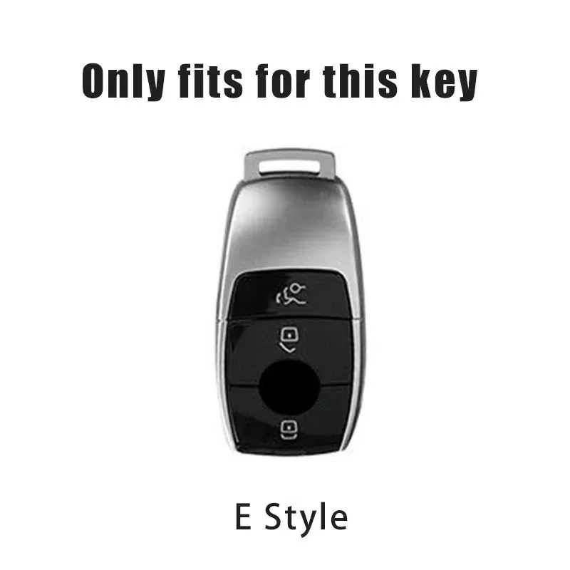 Metal Carbon Leather Car Remote Key Case Cover Shell For Mercedes Benz A C E S G Class GLC CLE CLA W177 W205 W213 W222 X167 AMG