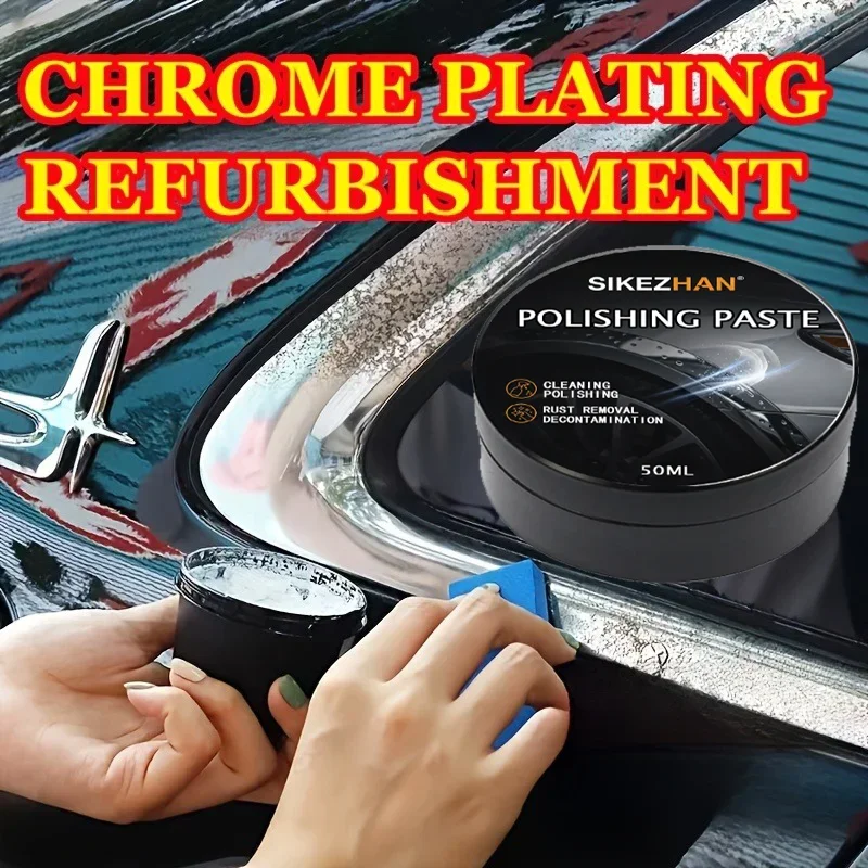 Pasta de polimento de metal automático, cromo/inox/alumínio, oxidação e removedor de ferrugem, brilho espelhado, cuidados com detalhamento não corrosivo