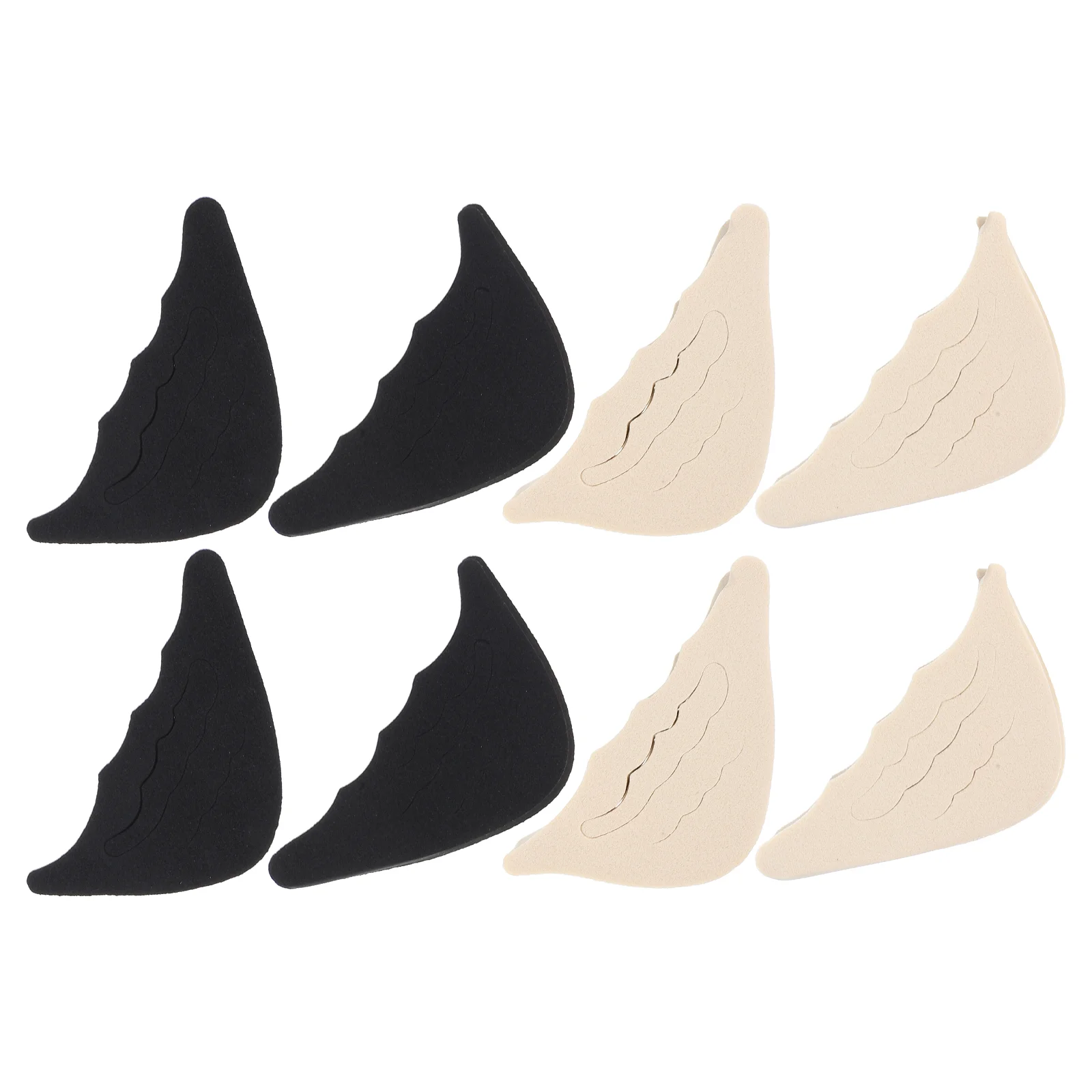 

4 Pairs Black Beige Thickened Forefoot Pad High Heel Insoles EVA Shoe Filler For Big Shoes Women Men Foot Care Tool Size Reducer