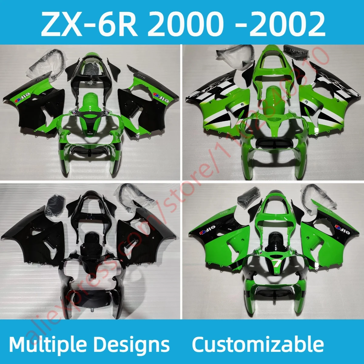 

For Kawasaki ZX6R 636 2000 2001 2002 Prime Fairing Kit ZX 6R 00 01 02 Accessories Bodywork Cowl Motorcycle Faieings