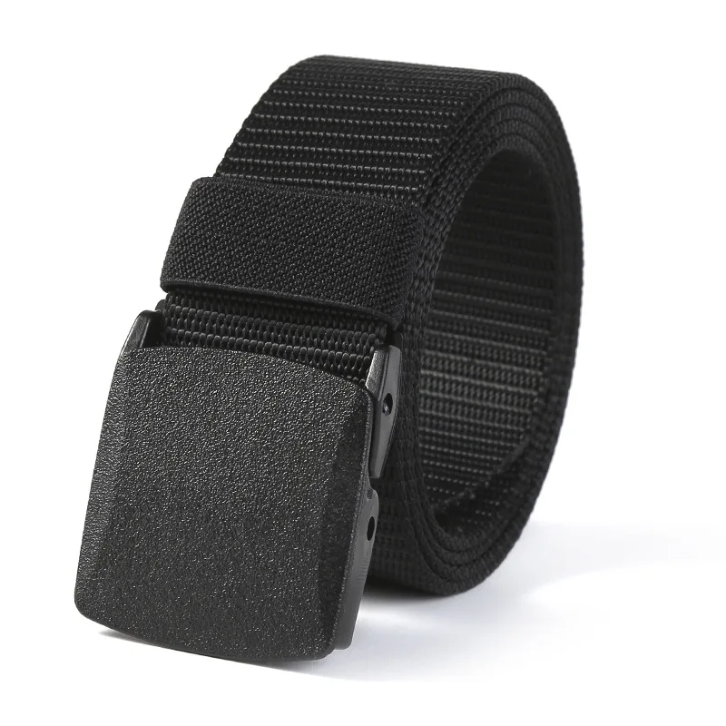 

Waistband Men's Canvas Belt Tide Outdoor Nylon Iron-free Metal Plastic Buckle Casual Fabric Trouser Belt Military Belt