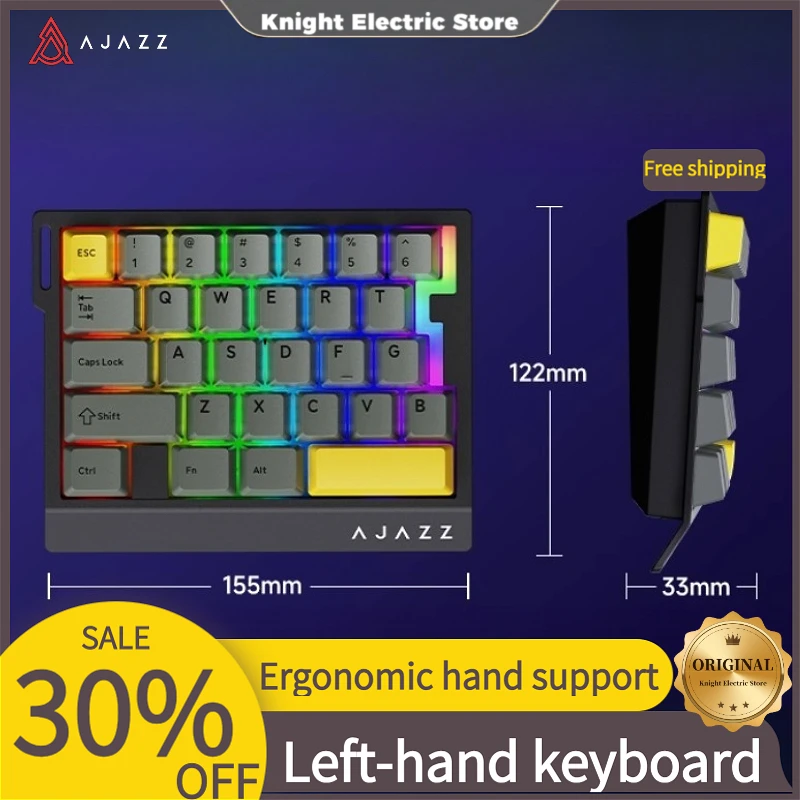 

AJAZZ AK029, игровая мини-клавиатура с одной рукой, механическая клавиатура с магнитной осью, проводная клавиатура, левая рука, 29 клавиш, портативная, RGB