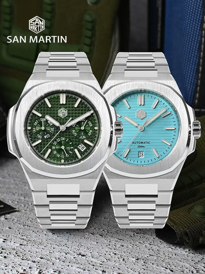 サンマーティン 机械式自動巻き 時計 10Bar防水 43mm