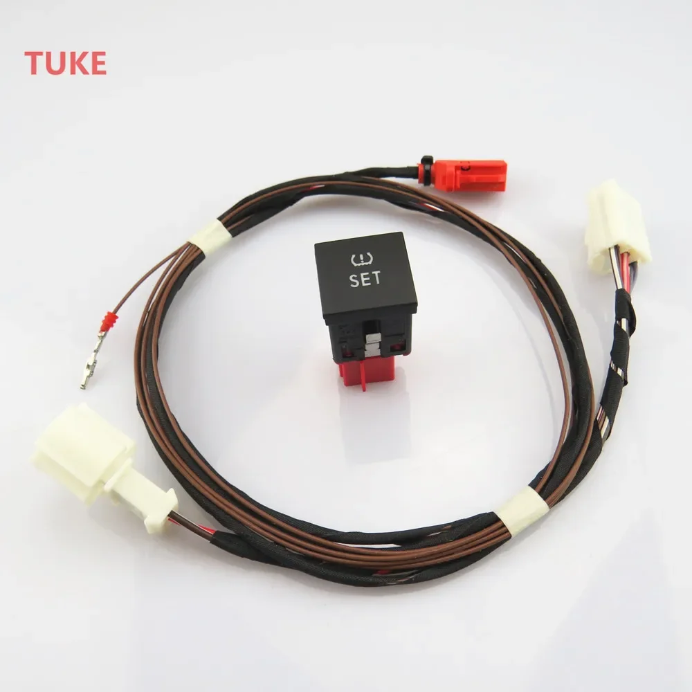 

RWSYPL SET TPMS Tire Pressure Monitor Switch Warning System Button + Wire Cable For Golf 5 MK5 MK6 16D927121 56D 927 121