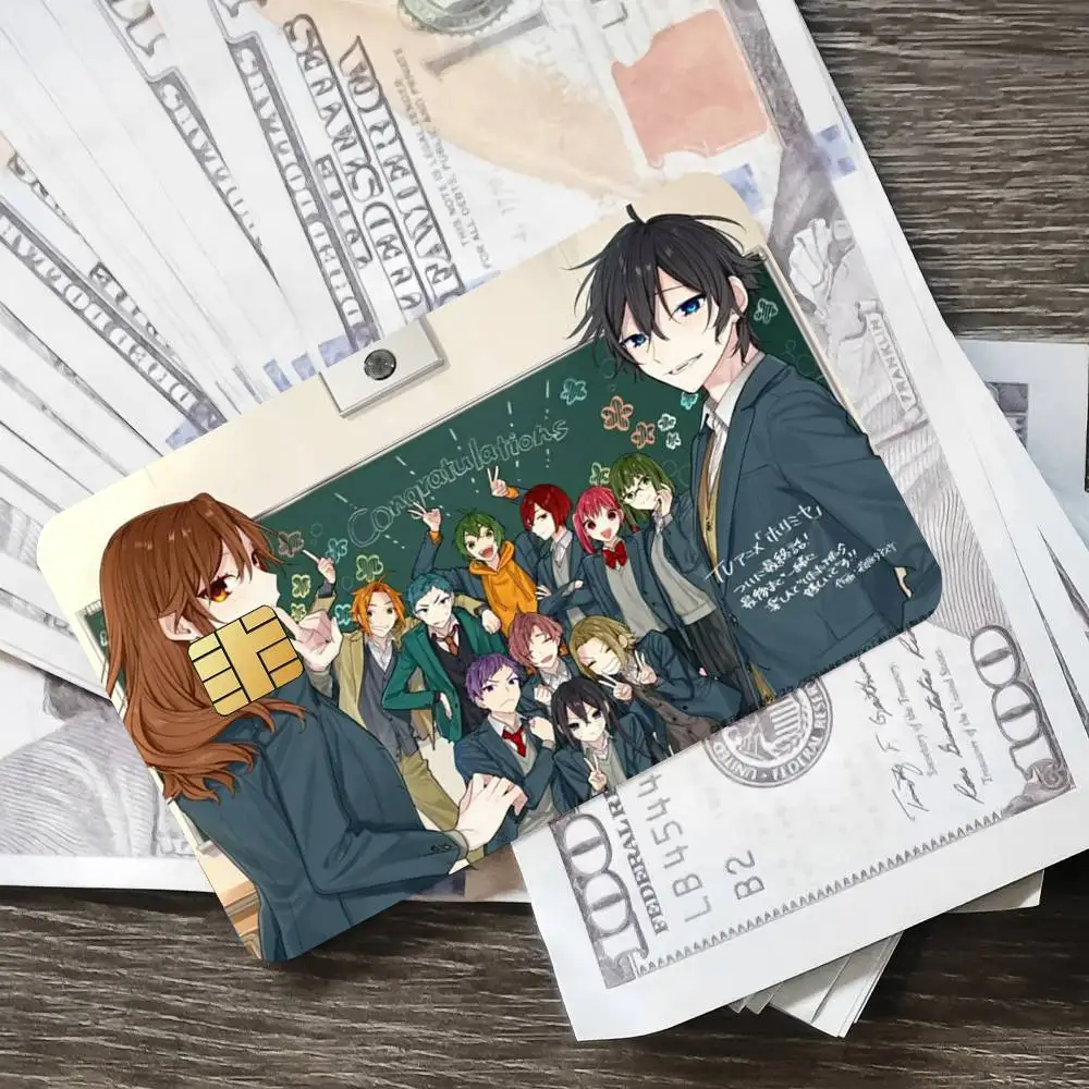 Anime carino H-Hori e Miyamuraes poster adesivi per carte di credito con copertina della pelle 4 pezzi pellicola bus passaggio decorazione frontale debito bancario