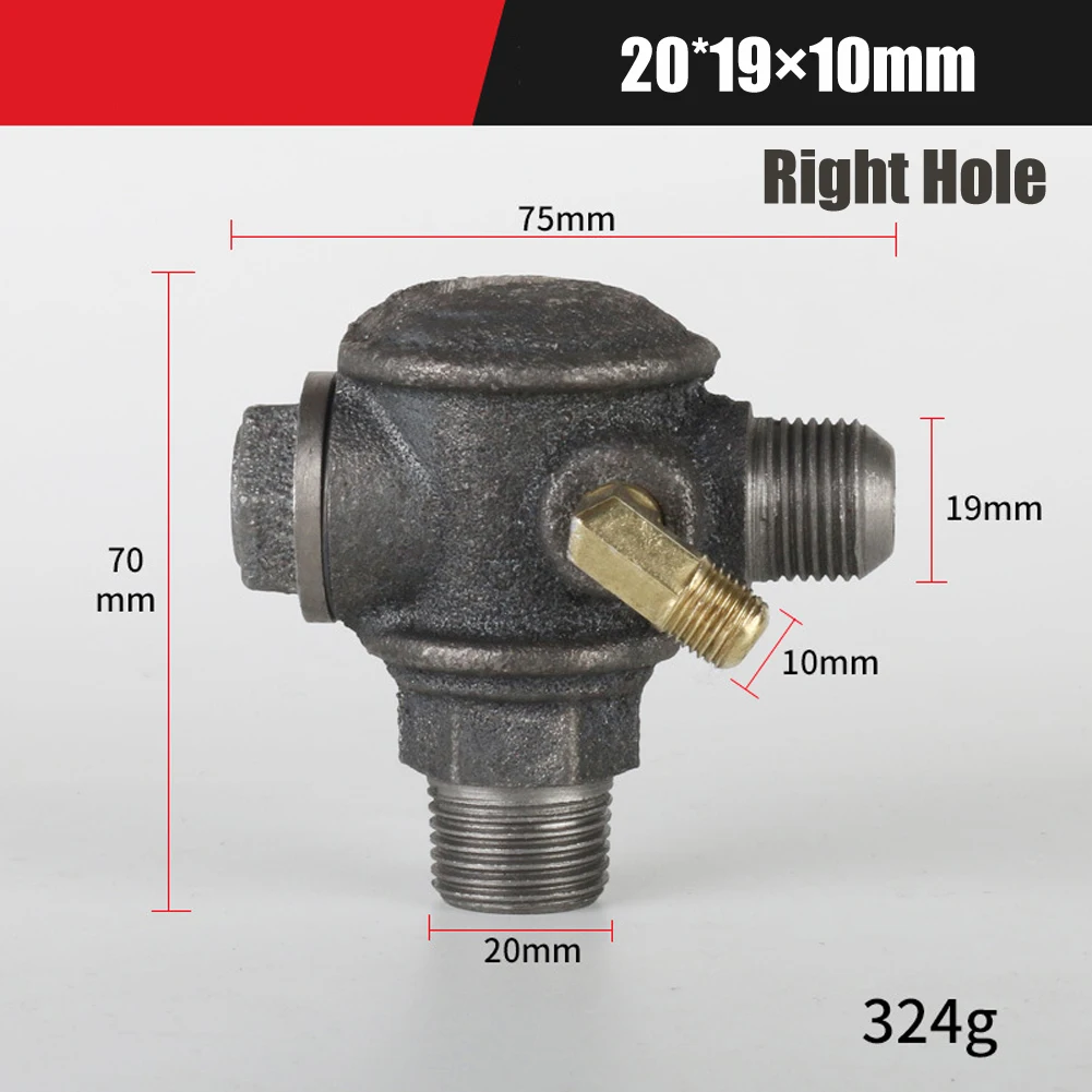 1pc Air Compressor Check Valve 3-Port Cast Iron Copper Male Thread Check Valve Connector Tool For Air Compressor Air Pump