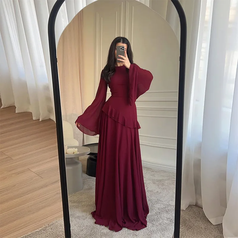 

New Fashionable European American Style Elegant High-end Round-neck Form-fitting Long-sleeved Dress for Women Spring/Autumn 2026