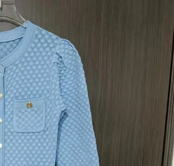 

Women's half sleeve knitted single breasted dress round neck holiday party elegant dress ladies midi robe