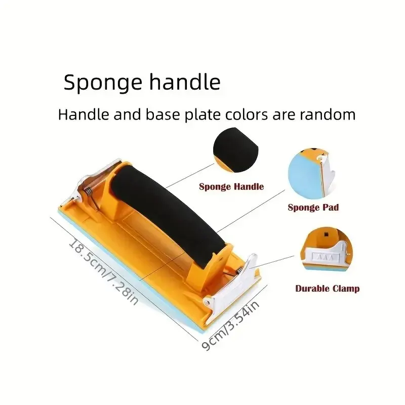 1 Piece Of Sandpaper Holder Wall Polishing Tools Plastic Sandpaper Iron Plate Sandpaper Holder Sponge Handle Sand Holder