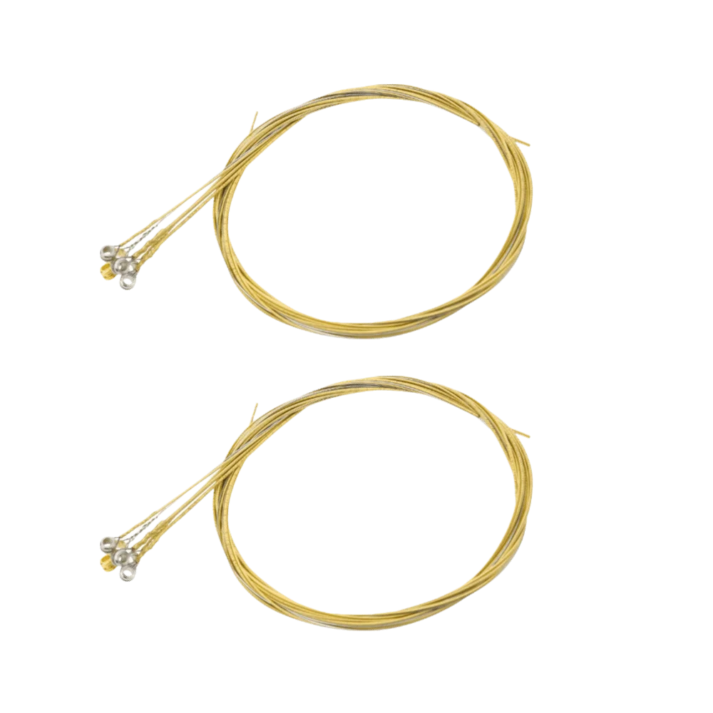 2 Sets Anti Rust Coating Acoustic Guitar Strings Golden+Silver Brass Material Guitar String Replacement Guitar Parts Accessories
