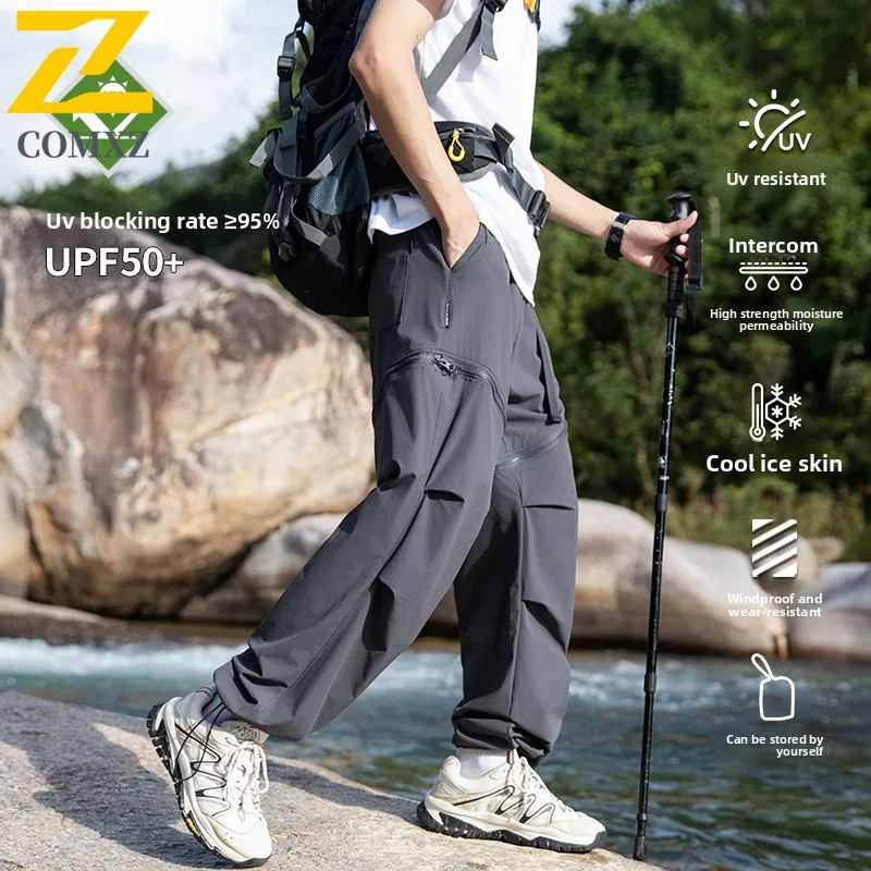 Men's Cargo Pants Lightweight Quick Dry Detachable 2-in-1 Shorts Trousers Multi Season Utility Outdoor Essential Comfort Pants