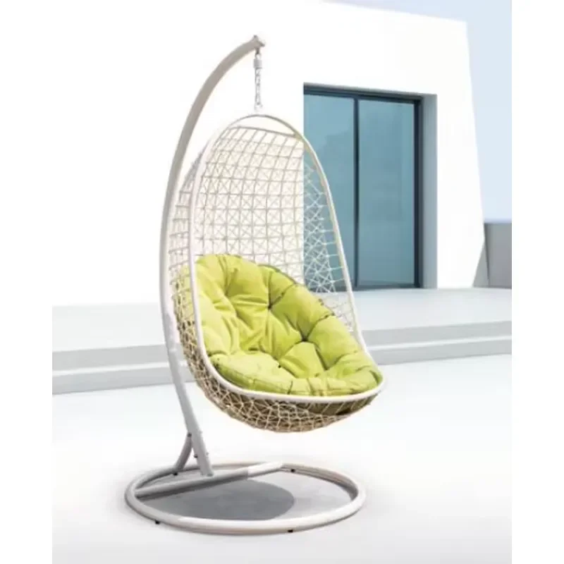 Hedy Modern White PE Rattan Hammock Chair Cheap Garden Wicker Hanging Chairs for Patio Courtyard for Living Room Outdoor