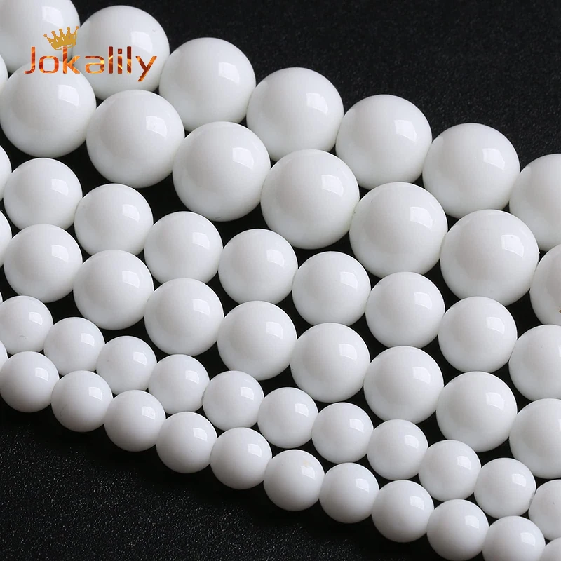 4 6 8 10 12 14mm Natural White Agates Onyx Stone Beads Round Loose Spacers Beads For Jewelry Making Diy Bracelet Accessories 15