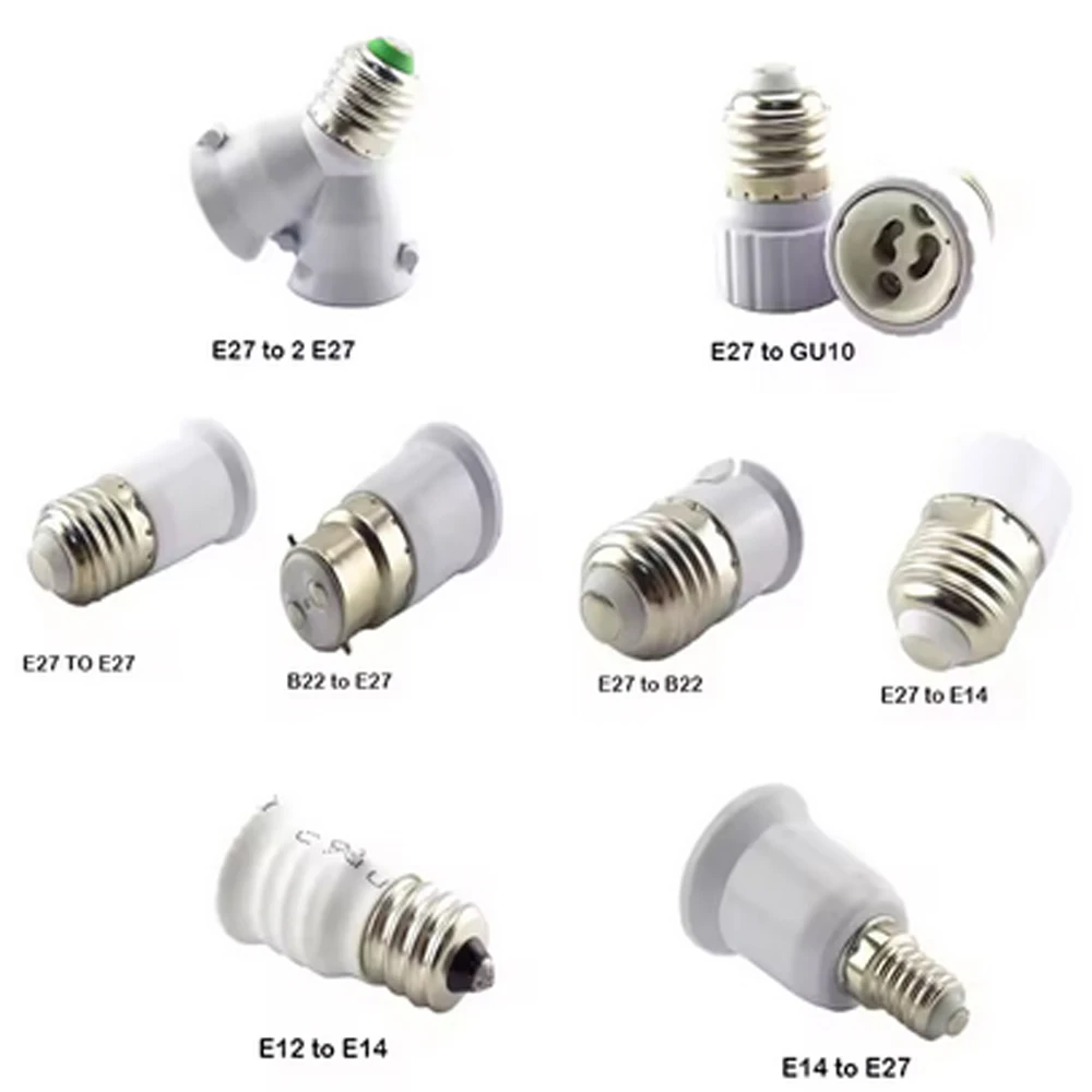 E27 to E14 GU10 B22 2E27 Lamp Base LED Corn Bulb light Light Holder Converter Socket Adapter Conversion Fireproof Material