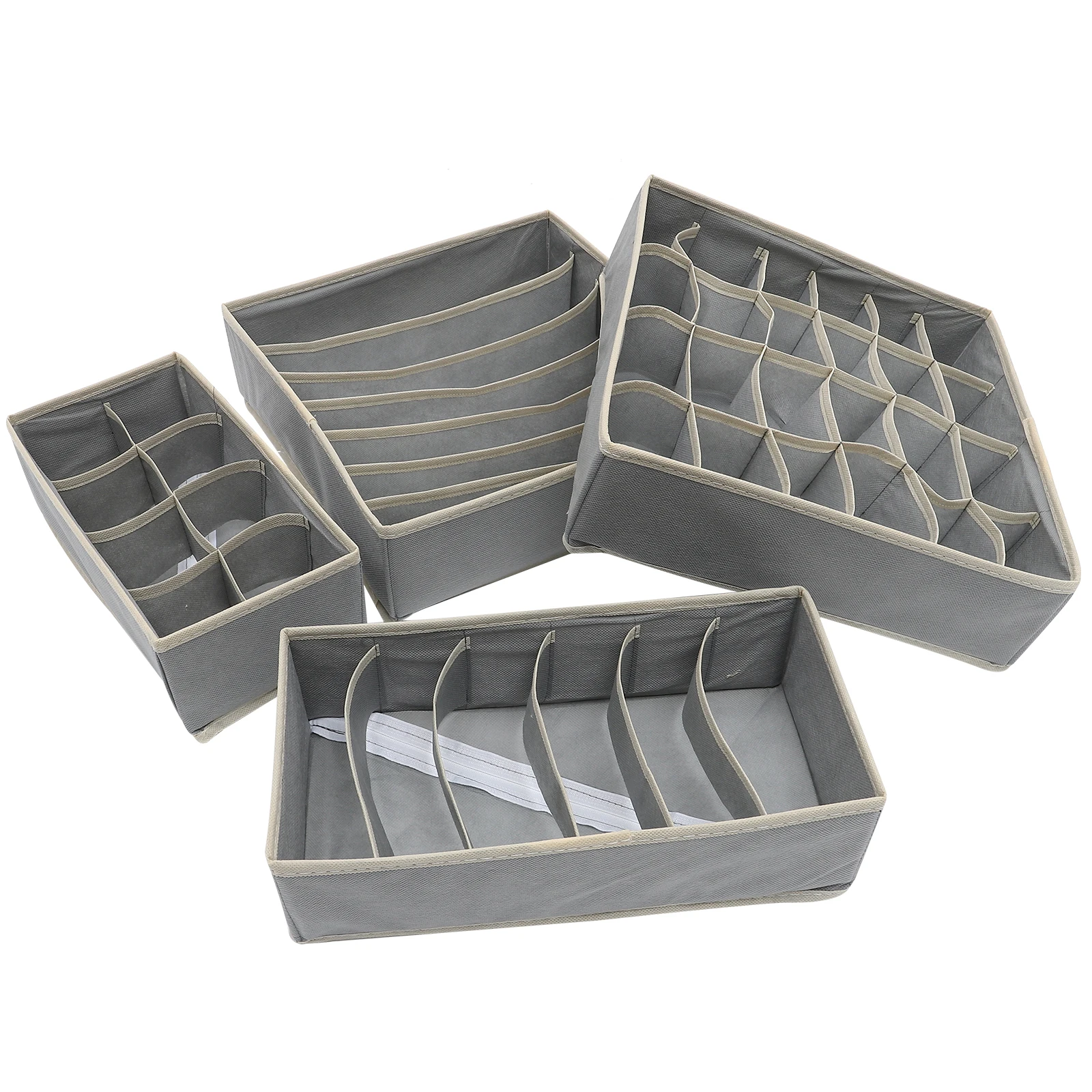 

Four Piece Underwear Storage Boxes Sock ganizer Drawers Nonwovens Set Compartment Design Bra Baby Home Tidy