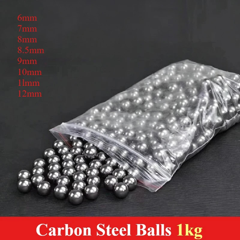 1kg Steel Balls Diameter 6mm 7mm 8mm 8.5mm 9mm 10mm 11mm 12mm Solid Carbon Steel Balls High Precision for DIY