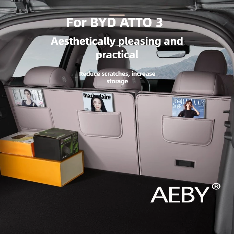 

AEBY For BYD ATTO 3 2022-2025Anti-Scratch Leather Cover,Leather Car Interior Set,Rear Seat Back Protector,Backrest Protector