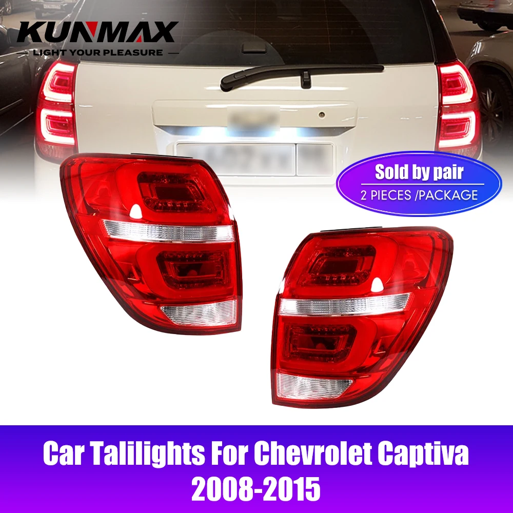 2PCs Car Tail Light Assembly For Chevrolet Captiva 2008-2015 LED DRL Running Light Brake Flowing Water Flicker Taillights