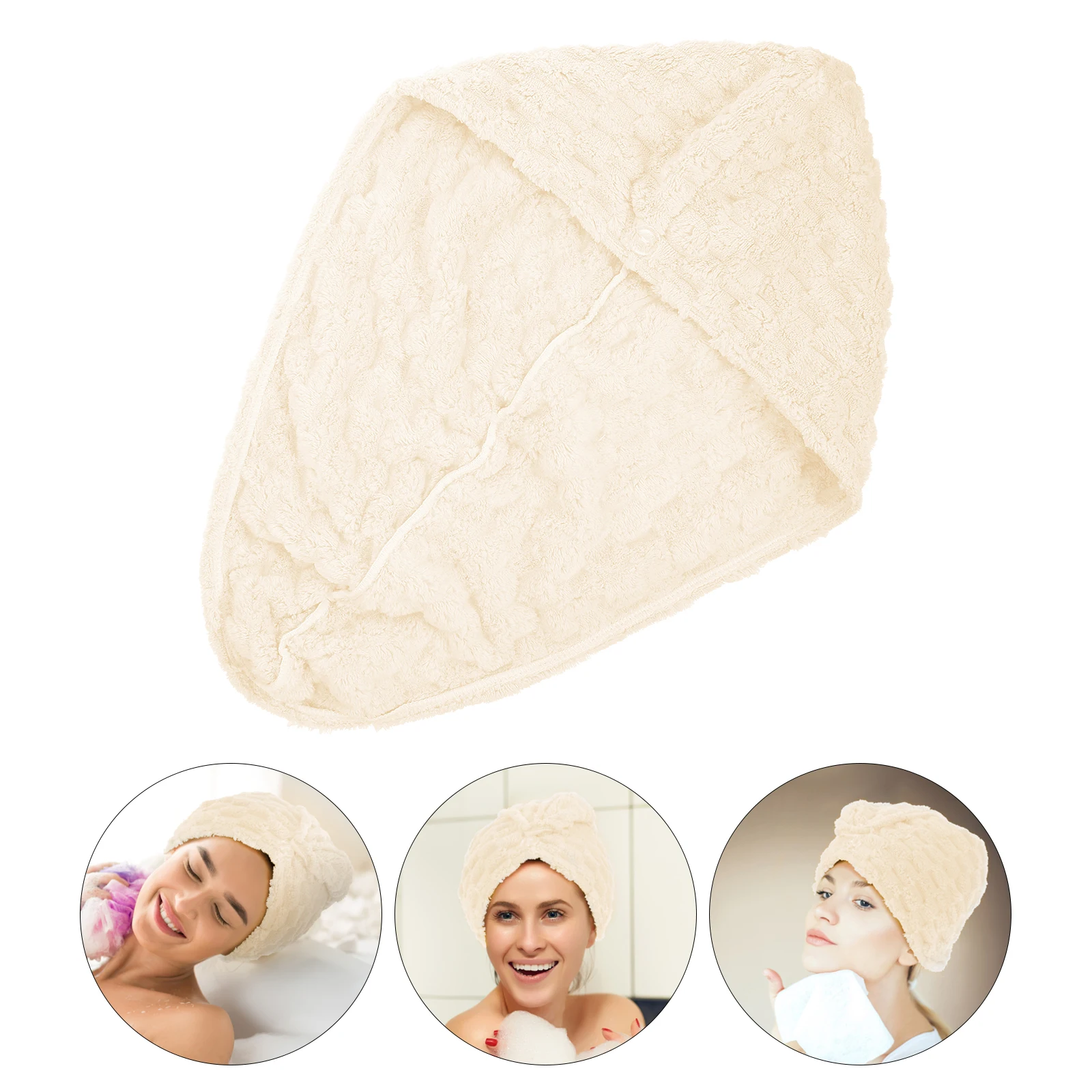 

Thick Absorptive Bath Cap Hair Towel Wrap Women Cartoon Rapid Drying Blue Soft Gentle Material Non Frizzy Smooth Manageable Hair