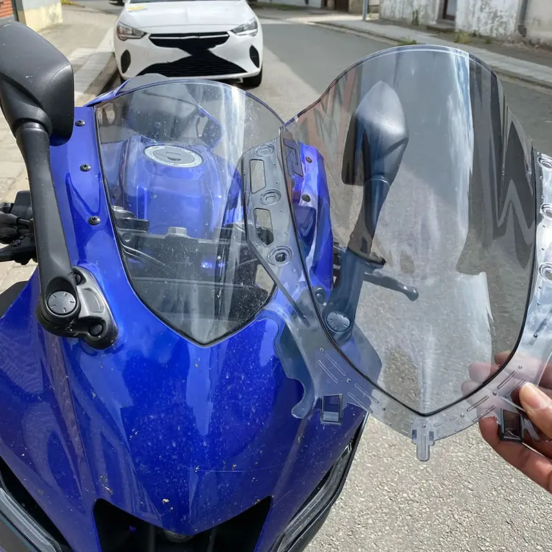 

Лобовое стекло мотоцикла 2025 R125, двойной пузырьковый ветровой экран, дефлекторы ветра для Yamaha YZF R125 2023 2024 YZFR125