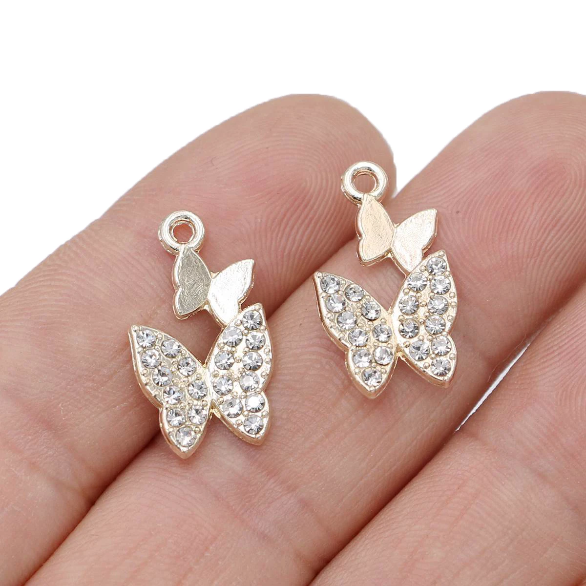 10 шт. позолоченный кристалл бабочка подвеска для изготовления ювелирных изделий браслет ожерелье DIY серьги аксессуары ремесло