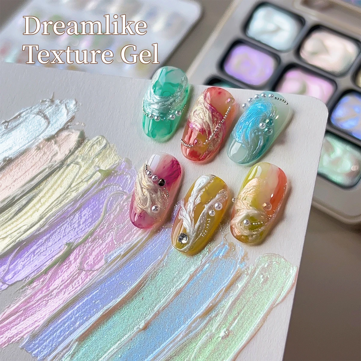 MORDDA – peinture légère satinée à 9 grilles, Gel solide, pigment pour Nail Art, sans lingette, modèles de peinture à l'huile texturée 3D pour manucure, bricolage