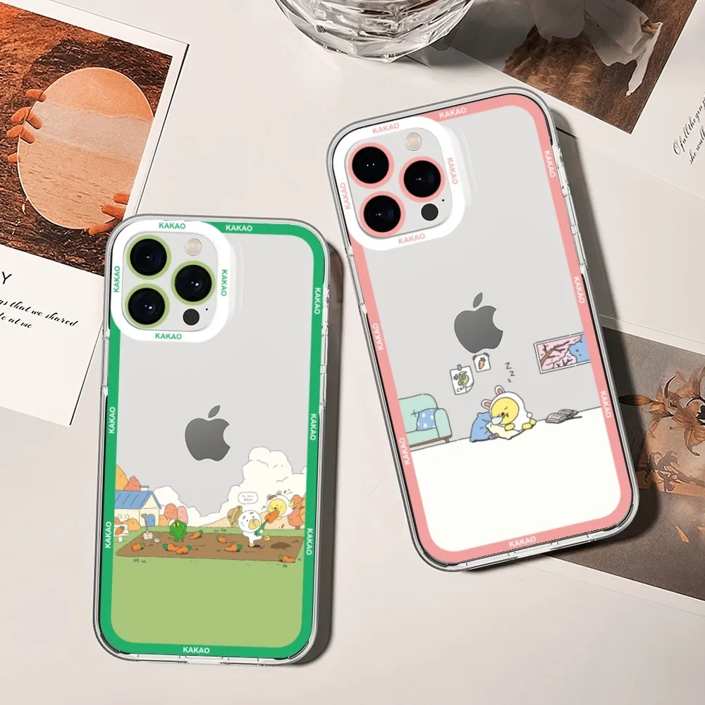 Cute Kakaos Cartoon Friends Phone Case For Xiaomi Redmi Note 7 8 9 10 11 Pro Max Transparent Border Shell