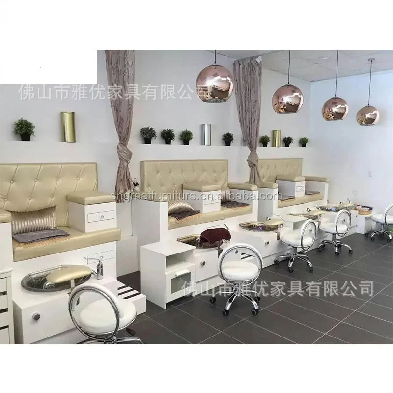 Manufacturer Cross-border Water Nail Art Sofa Multifunctional Foot Therapy Sofa Beauty Salon Foot Bath Club Massage Foot