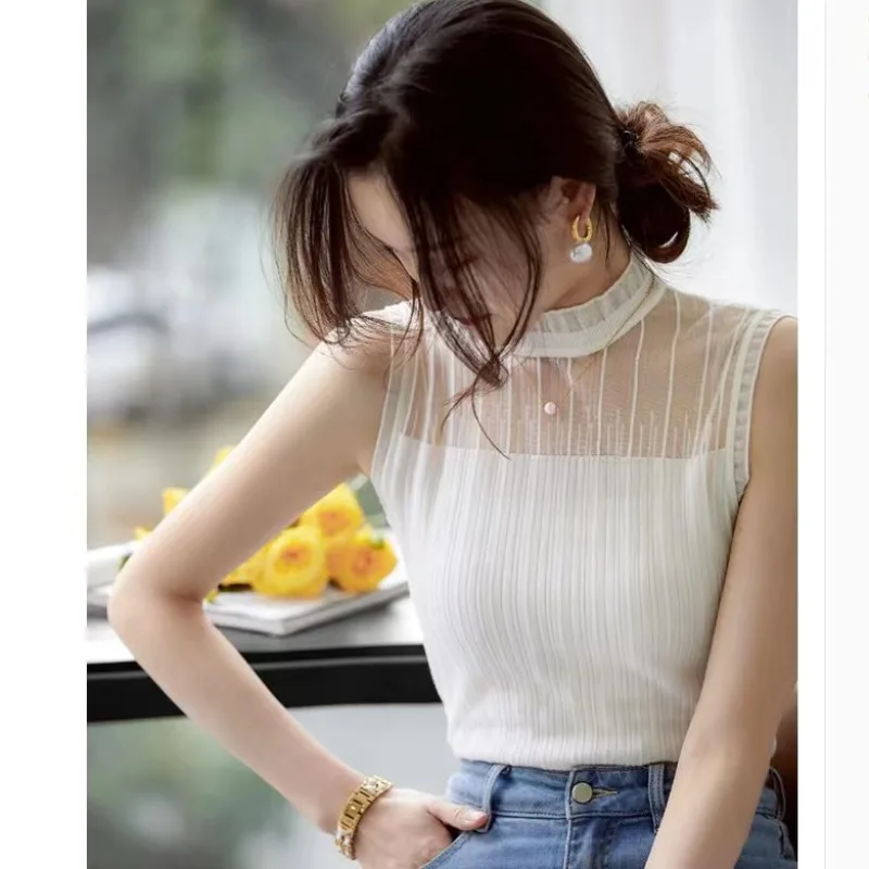 

2024 Spring/Summer New Fashion Short Sleeved Sweater T-shirt Women's Design Feeling Knitwear Tee Top Trendy Female Clothing