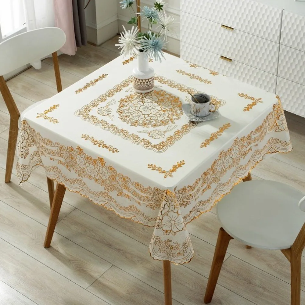 

Waterproof Square Tablecloth Oil Resistant Anti-Scald Printed Table Cover Washable Anti Slip Table Mat Wedding Dining Room