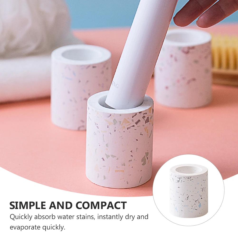 

Kieselguhr Toothbrush Holder Strong Quick Drying Water Absorbing Simple Compact Home Use Table Desk Organizer Stand Rack