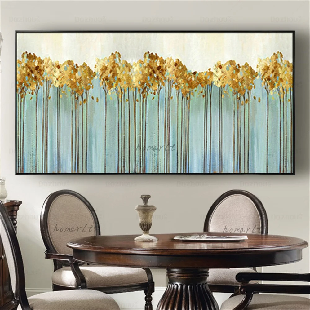 

Pop Nordic Gold Foil Art On Canvas Abstract Oil Painting Decor Living Room Sofa Background Wall Decoration Home Handmade Artwork