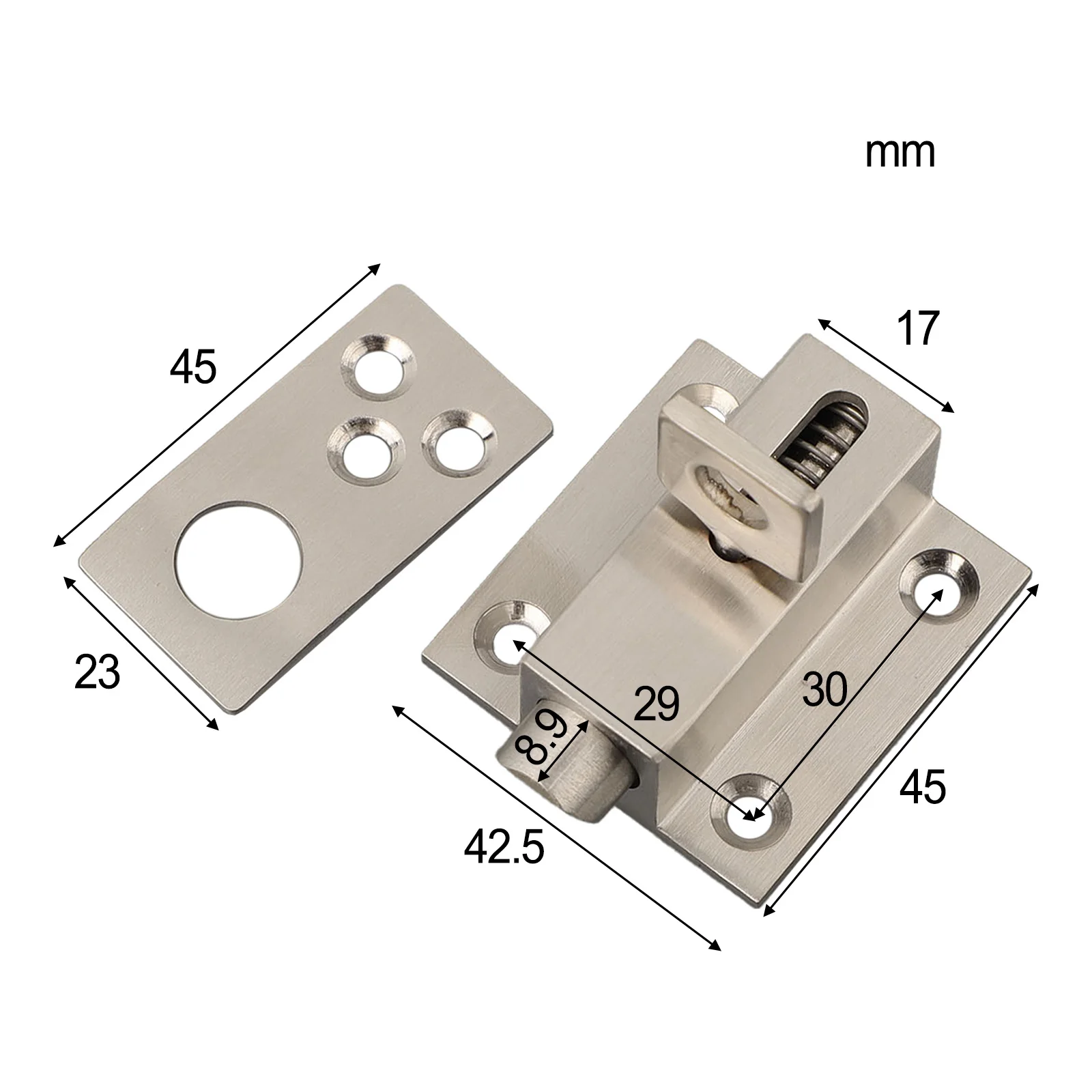 Stainless Steel Spring Latch Lock Anti-theft Latch Automatic Latch Door Latch Self-closing Automatic Latch/bolt