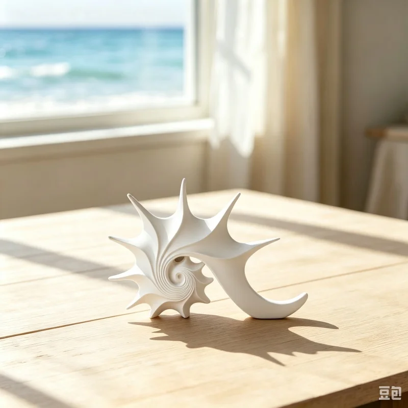 3D Printed Decorative Spiral Seashell Sculpture,Plastic Abstract Conch Statue,Modern Minimalist Nautilus‑Style Figurine Ornament