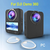 PULUZ 1 Pair HD PC Lens Cap For DJI Osmo 360 Action camera Lens Guard Anti-collision Anti-scratch Protective Cover