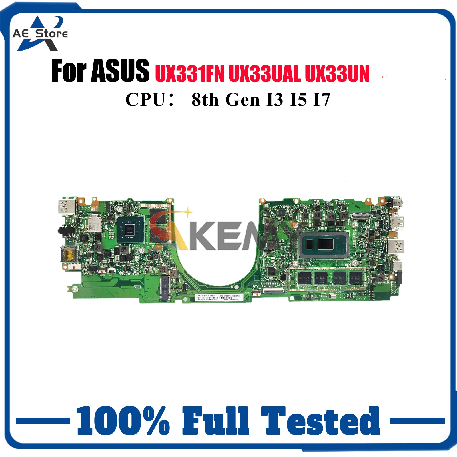 

UX331FN Laptop Motherboard For ASUS ZenBook UX331 U3300U BX331U UX33UAL UX33UN Mainboard W/ I3 I5 I7 CPU 100% tests OK fast ship