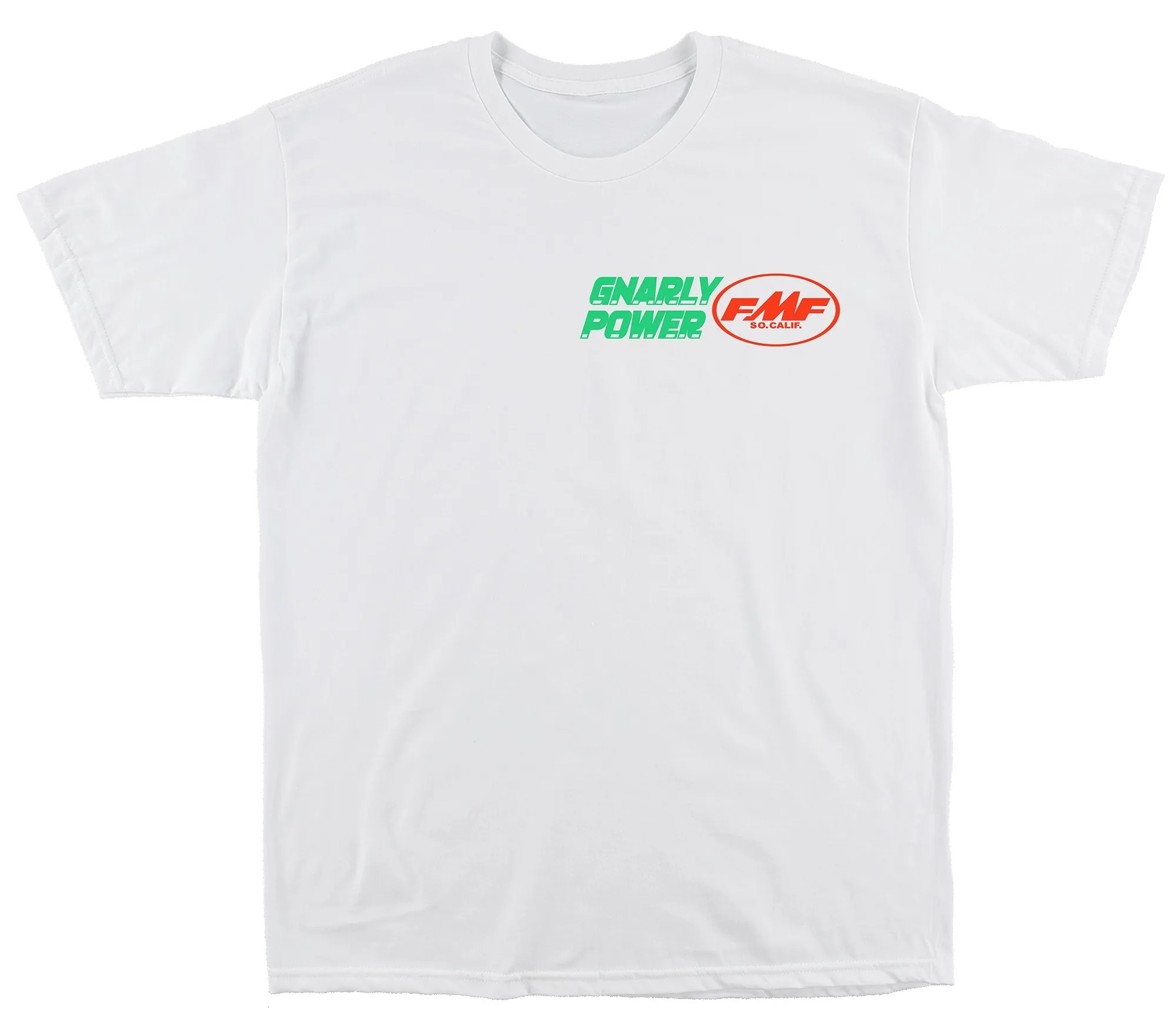 White GNARLY POWER FMF Racing Off Road Motorcycle Exhaust Brand Graphic T-Shirt Cotton Men Women Streetwear Tee
