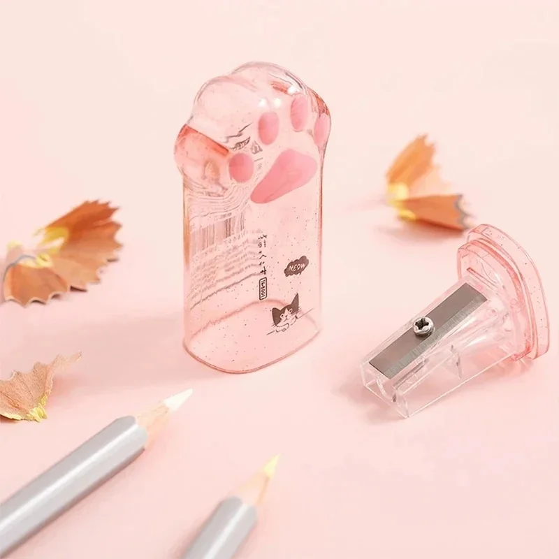 1/2/3/4pcs Cartoon Pencil Sharpener Cute Cat Paw Pencil Sharpener School Supplies Stationery Items Student Prize for Kids Gift