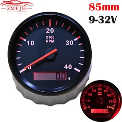 85MM Tacho Meter Gauge Universal Marine Car Tachometer 4000 RPM Digital LED Gauge with Red Backlight For Truck Boat Customized