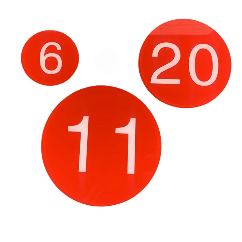 Plastic Acryl Nummer Ronde Ronde Plaat Numeriek Met Plakband Aanpassen