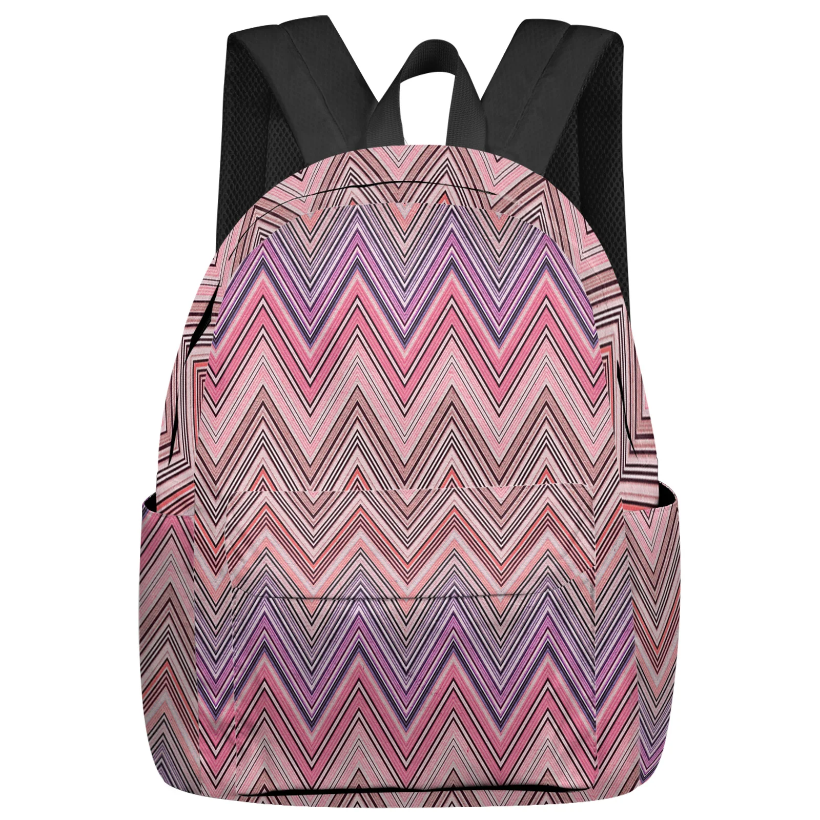 

Ethnic Style Zigzag Stripes Abstract Backpacks Teenagers Student School Bags Laptop Backpack Men Women Female Travel Mochila