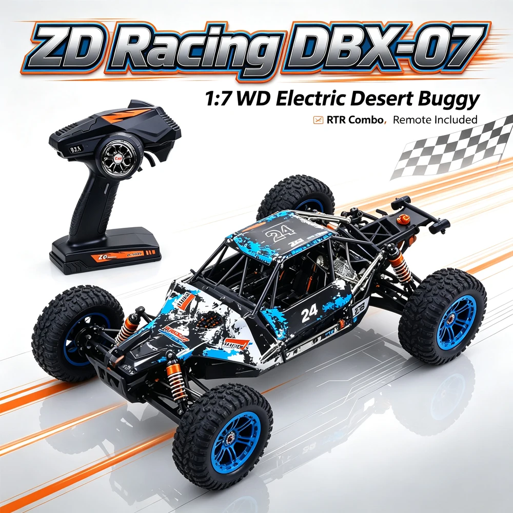 ZD Racing DBX-07 1:7 1/7 80km/h RTR Desert Buggy 2.4Ghz 4CH Remote Transmitter&Receiver RC Truck Gift