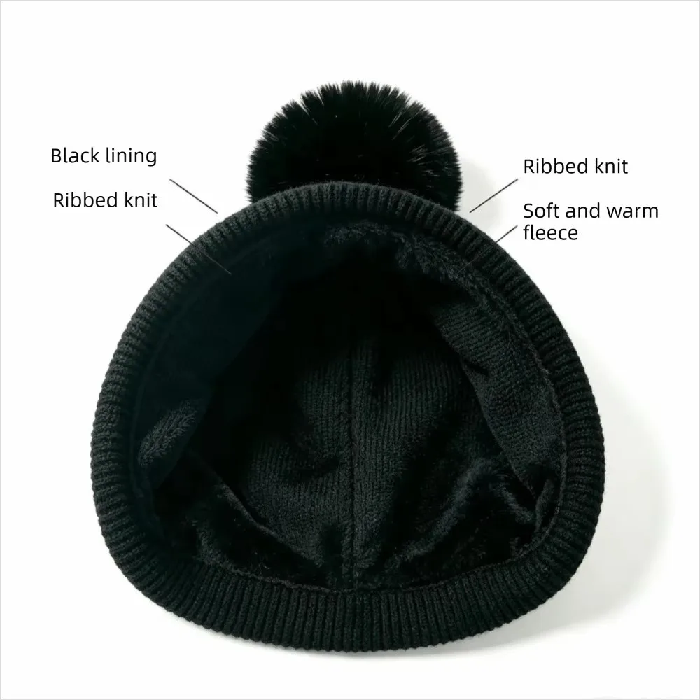 Thickened Women Snowflake Knitted Hat Ear Protection Snowflake Rhinestone Pullover Hat Keep Warm Warm Warm Beanie Hat Riding